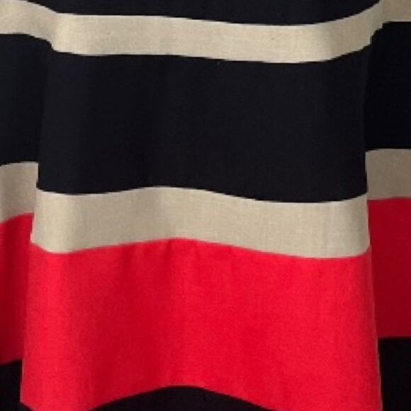 Evan Picone Black Label Dres A-line V-neck Black Red Colorblock Women’s Size 12 - Picture 9 of 11